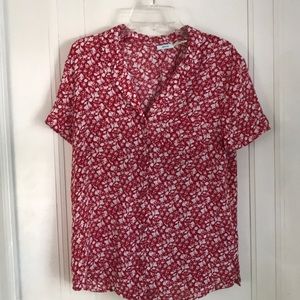 Kimchi blue red white short sleeve button up shirt